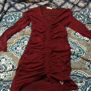 Burgundy sweater dress